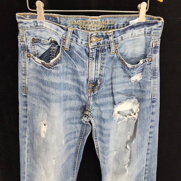 American Eagle Outfitters Distressed Original Bootcut Mens Jeans 30/32 Fit 33/32 - Picture 2 of 16